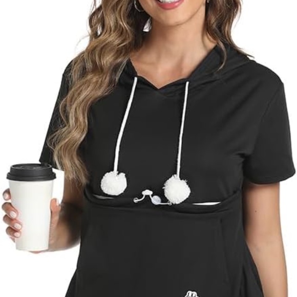 Pet Carrier Cat/Dog Pouch Hoodie Pullover Short Sleeve T-Shirt Size Large - Picture 4 of 4